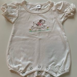 Monag stitched dog romper (3-6 months)